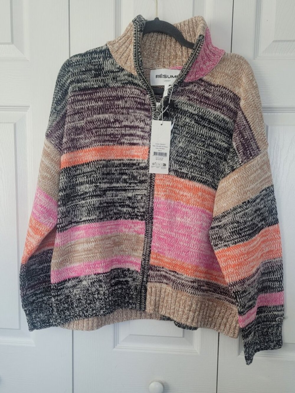 NWT RESUME Valerie RS Zip Front High Neck Cardigan Sweater Size L